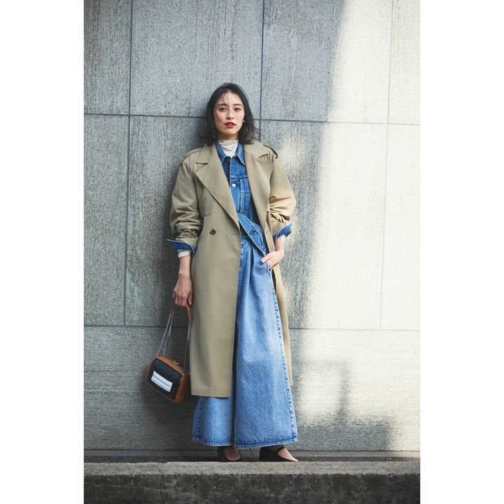 ベージュコート デニムジャケット