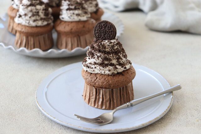 濃厚クッキークリームカップケーキ レシピ 完成