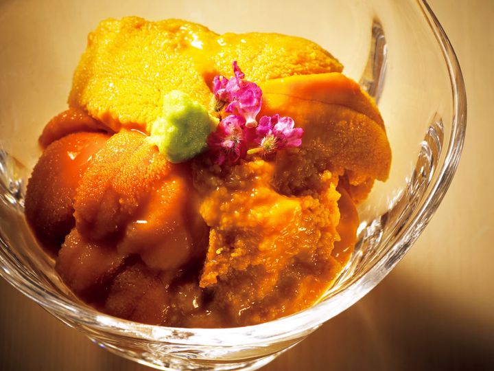 四谷三丁目『鮨 わたなべ』の「うに4種盛り」