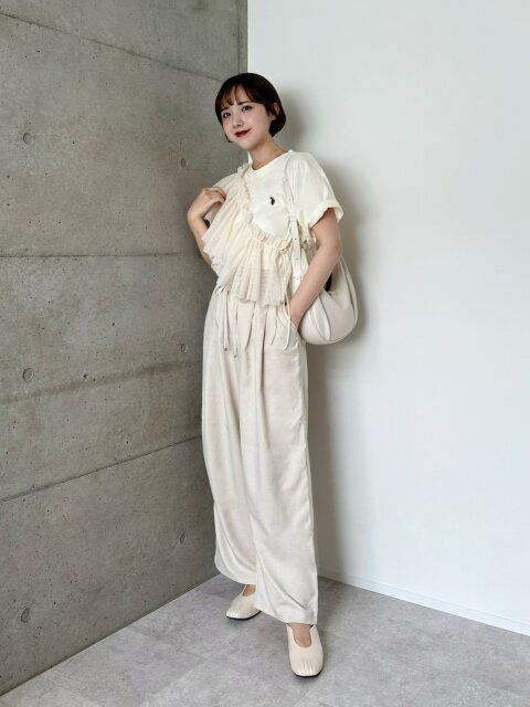 チュールビスチェのコーデ