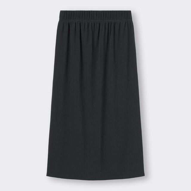 GUのリブナロースリットミディスカート