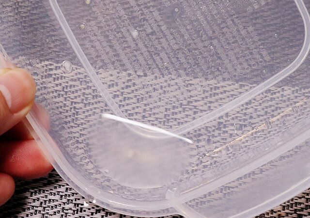 ダイソーのふっくらパック Aに残った水分