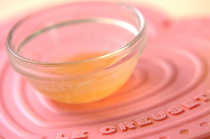 大葉のジュレの下準備1