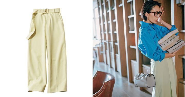 ワイドパンツ,カラーパンツ,パンツコーデ,エストネーション,神山まりあ