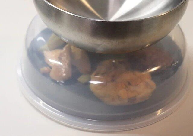 ダイソーのレンジパートナーの上にボールなどを重ねられる