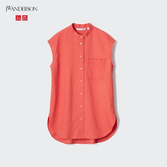 ユニクロのリネンブレンドロングシャツ