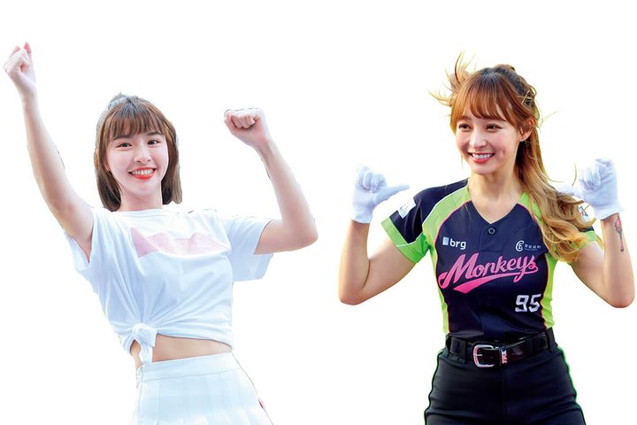 左／峮峮（チュンチュン）（中信ブラザーズ）。右／林襄（リン・シャン）（樂天モンキーズ）。