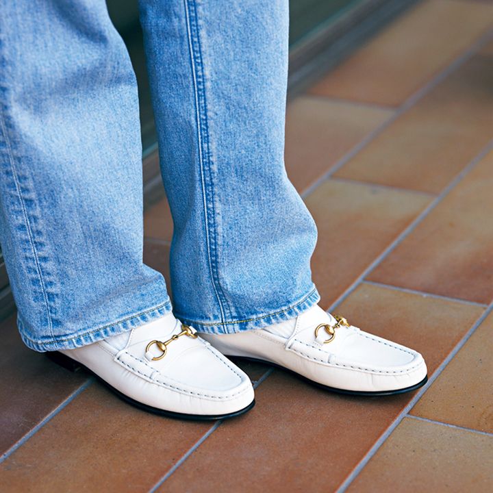 白ローファー,グッチ