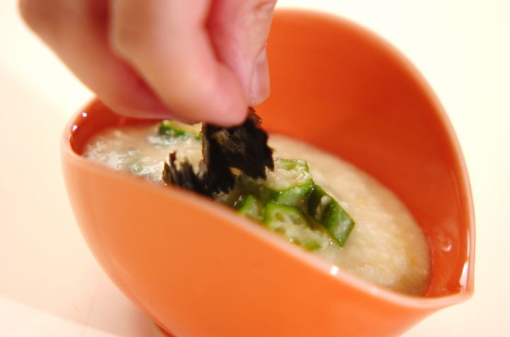 オクラのみそとろろの作り方2