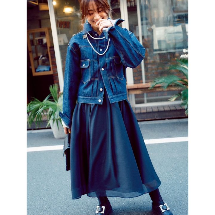 デニムジャケット ネックレス