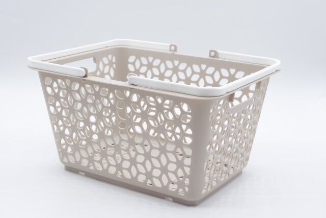 セリアのハンドル積重バスケット ミニ ピンクBE