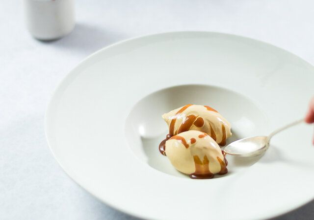 キャラメルアイスクリーム レシピ 完成