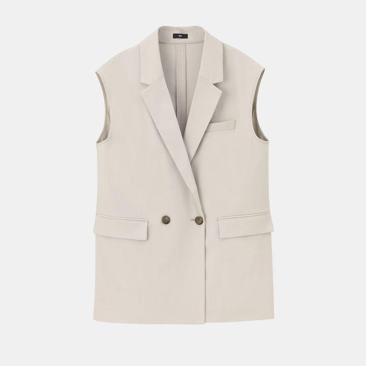 画像: 【プラステ】リネンブレンドテーラードジレ（マシンウォッシャブル/UVカット/セットアップ可） ¥17,000 www.plst.com