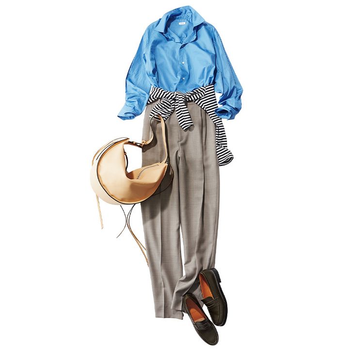 グレーパンツコーデ,シャツコーデ