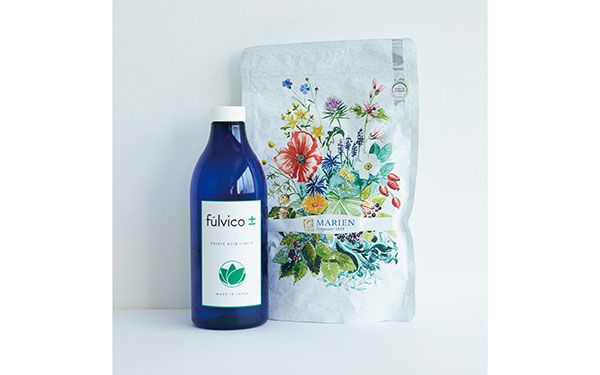 マリエン薬局の重金属デトックスパウダーカプセルとフルビコプラスマイナスの国産天然フルボ酸原液