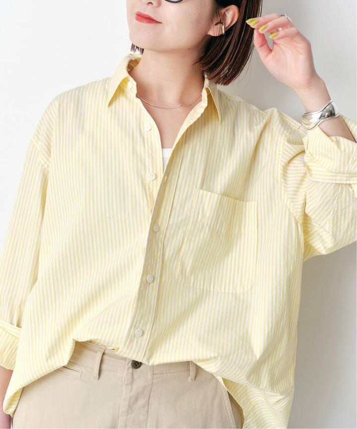 画像: コットンブロードワイドスクエアシャツ ￥14,300 出典：スピック&スパン