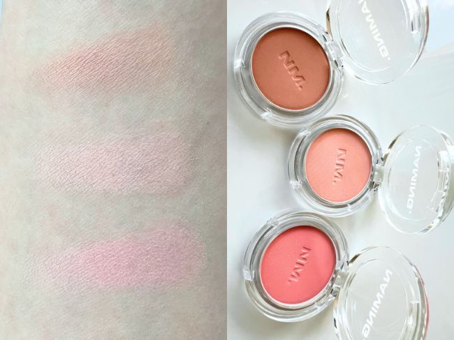 『フラッフィーパウダーブラッシュ』レビュー：上から「01」「02」「03」