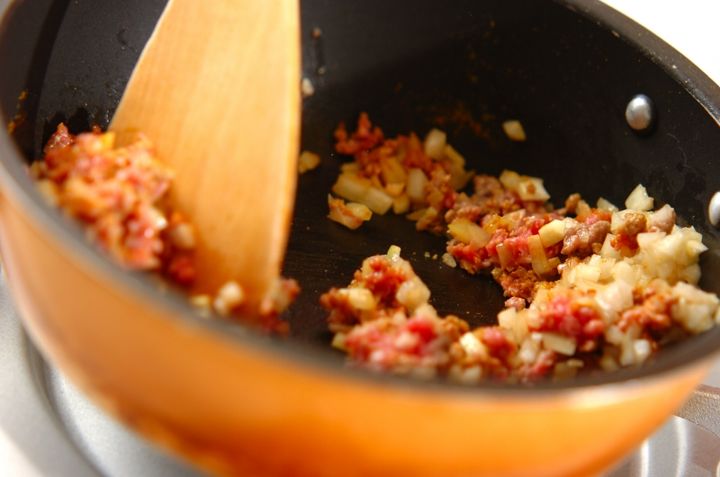 ナスのミートカレーグラタンの作り方1