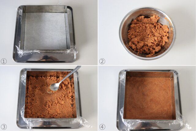 レモンヨーグルトムースケーキ レシピ クッキーで土台を作る