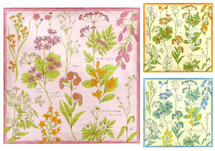 画像: 【manipuri】シルクスカーフ65（ボタニカルメモリーズ）［65×65cm］各 ¥15,400 manipuri.jp