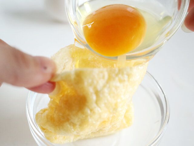 てりたま巾着 レシピ 油揚げに卵を入れる