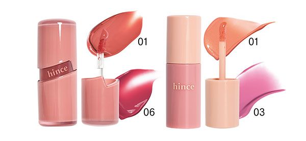 【左】ロウグロウジェルティント【右】デューイーリキッドチーク