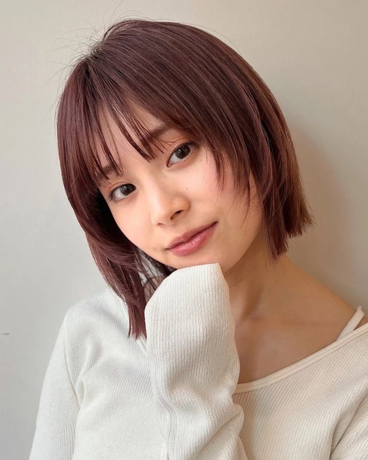 ボブ ヘア 髪型 ヘアスタイル 大人 前髪あり
