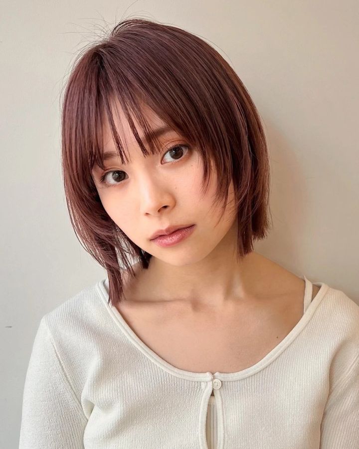 ボブ ヘア 髪型 ヘアスタイル 大人 前髪あり