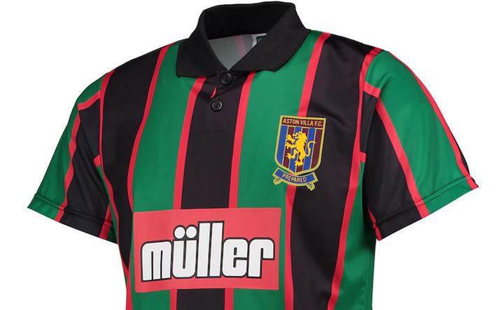 好調アストン・ヴィラ、90年代「ど派手ユニフォーム」の復刻版！アシックスの異色デザインが甦る