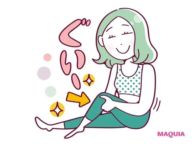 2.ひざ裏やそ径部のリンパ節などをマッサージして、下半身のむくみを流す