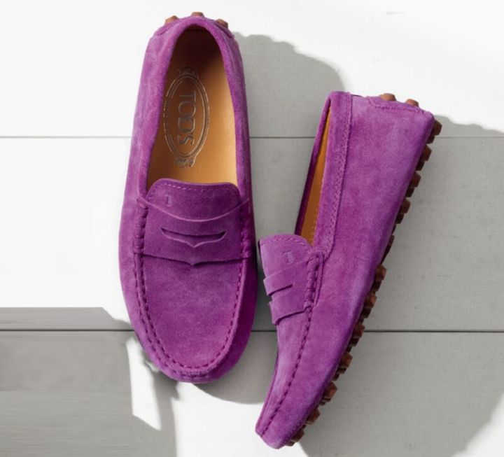 トッズ 春の新作シューズ パープル ローファー