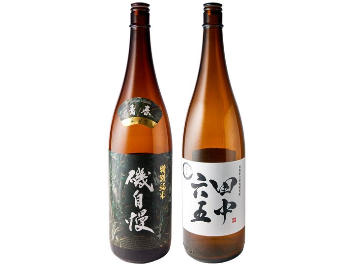 鐘ヶ淵『酒亭 田中』で提供している「田中六五 純米」、「磯自慢 特別純米」