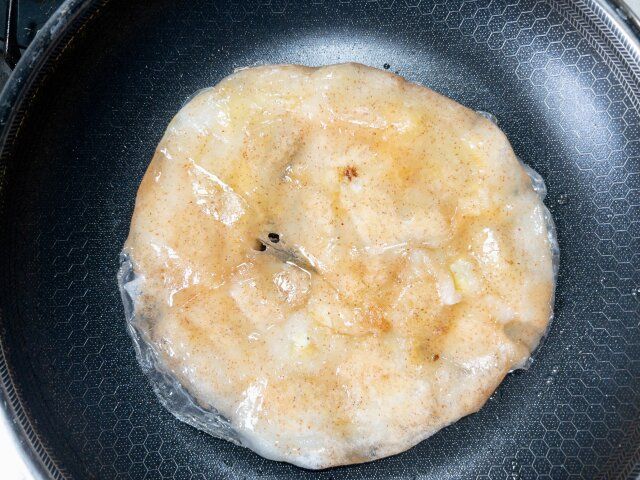 餅チーズ明太ライスペーパーチヂミ レシピ 反対の面も焼く