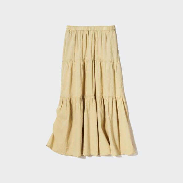 ユニクロの着痩せを叶えるティアードスカート