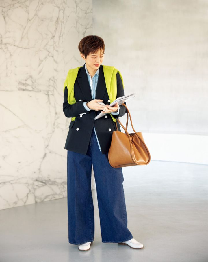 インディゴデニム 通勤コーデ トラッドスタイル