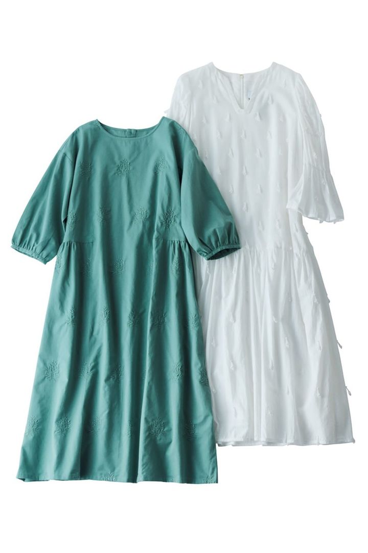 ミュベールとセルフサービスのカットワークレースのワンピース