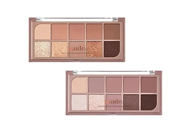 【アイメイク】ナチュラルテイストながらも存在感のある目元_おすすめ韓国コスメはこちら！_mude ショールモーメントアイシャドウパレット 各￥3200