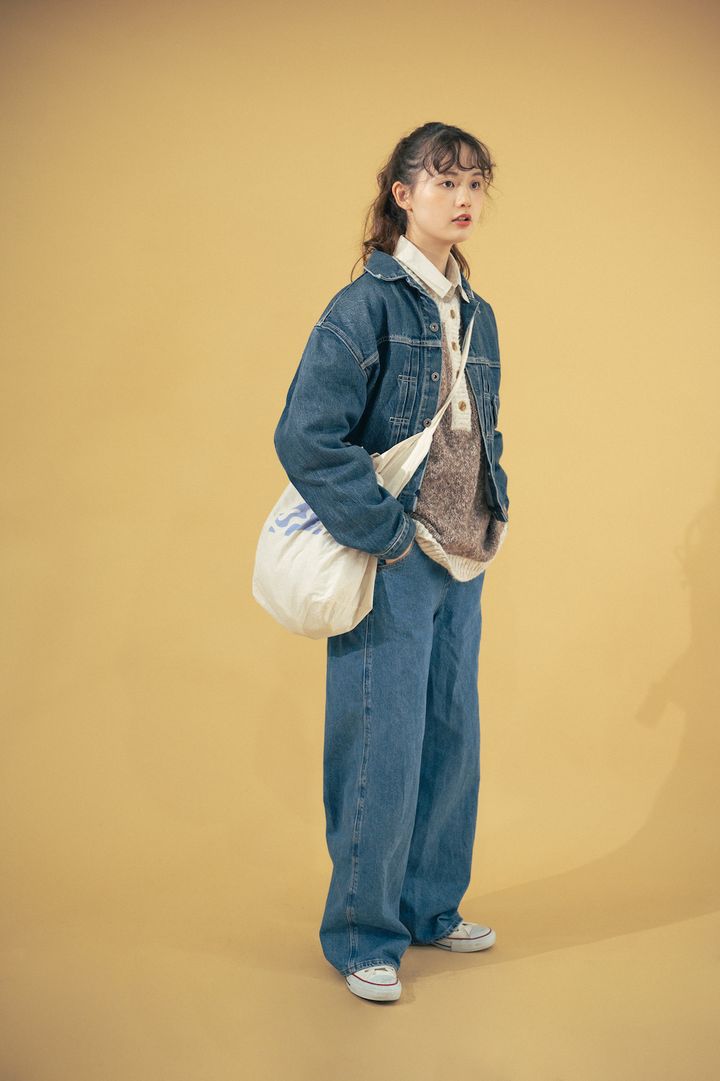 デニムオンデニムコーデ。こなれ感の秘訣はルーズなシルエット！【FUDGE FRIEND おしゃれさんの毎日コーディネート vol.361｜うさみ】