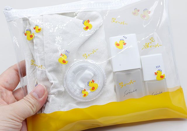 セリアの銭湯デザインのクリアポーチ