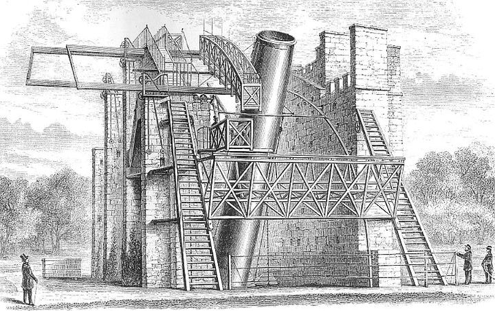 ロス鏡の72インチ望遠鏡。リヴァイアサン（怪物）の異名を持っていた。