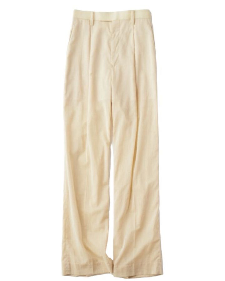 オーラリーのコットンオーガンジーのパンツ トレンドのイエロー