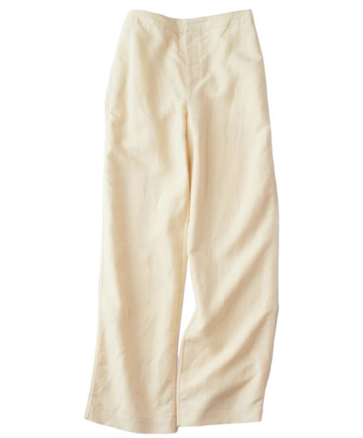 バナナリパブリックのイエローパンツ リネン素材