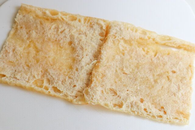 さば缶の油揚げラザニア レシピ 油揚げを開く