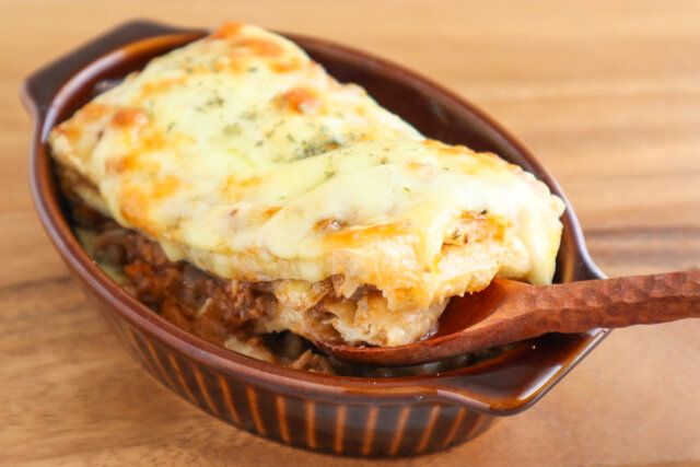 さば缶の油揚げラザニア レシピ 完成