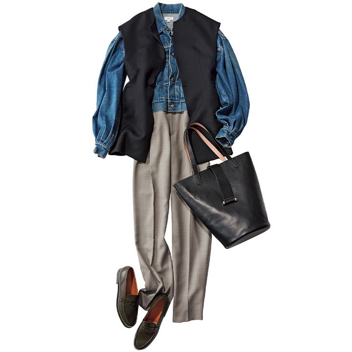 ジレ,セテンス,ジレコーデ,Gジャンコーデ