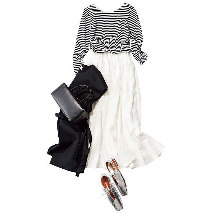 ジレ,セテンス,ジレコーデ,スカートコーデ