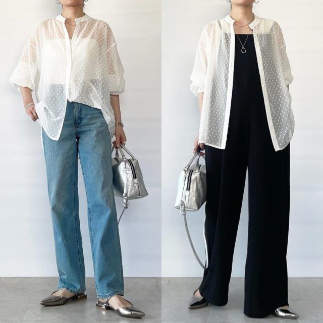 ノスタルジア「シアーシャツコーデの女性２」