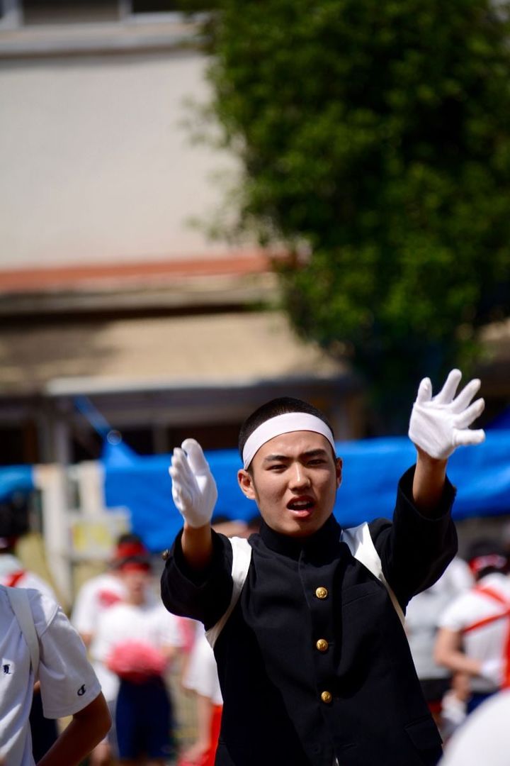 応援団長になった息子（筆者提供）