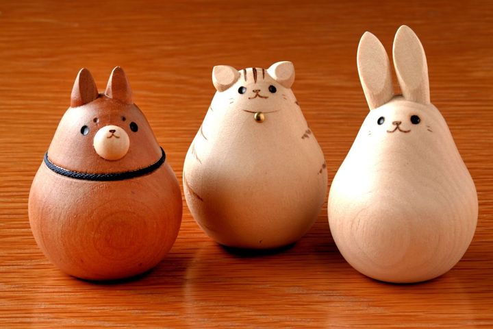 「乾木工所」の動物こけし各1760円