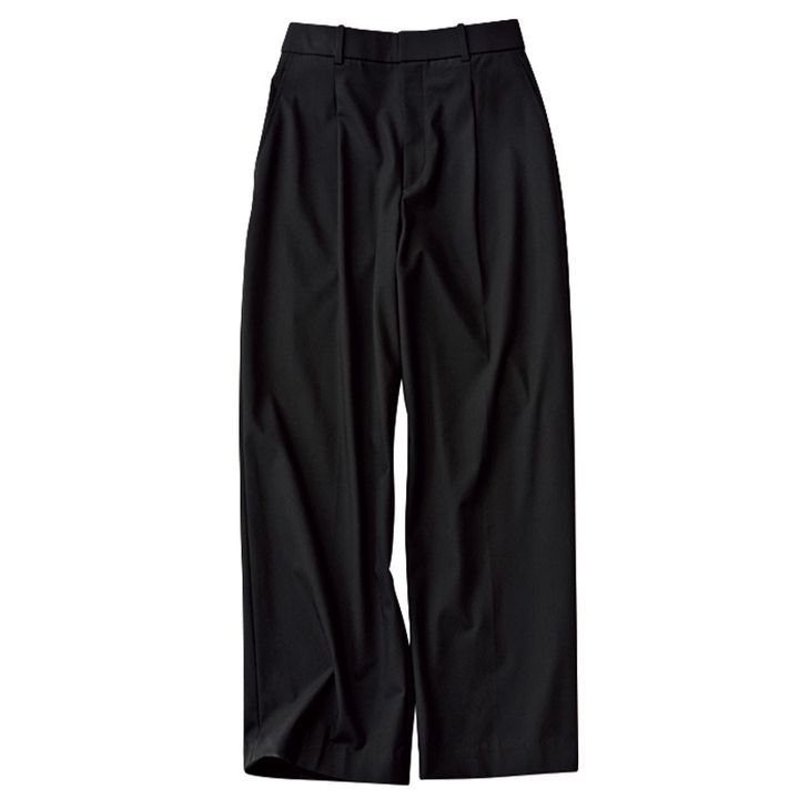 パンツ,黒パンツ,タックワイドパンツ,ユニクロ